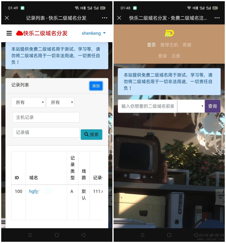 图片[3]-二级域名分发美化版源码+搭建教程